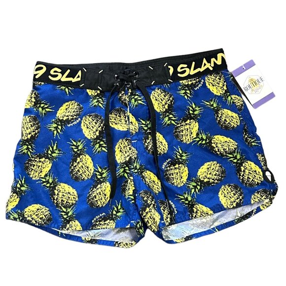69SLAM Size 30 Blue Swim Trunks Board Shorts Sophia Swimwear Pineapple Print - Picture 12 of 12